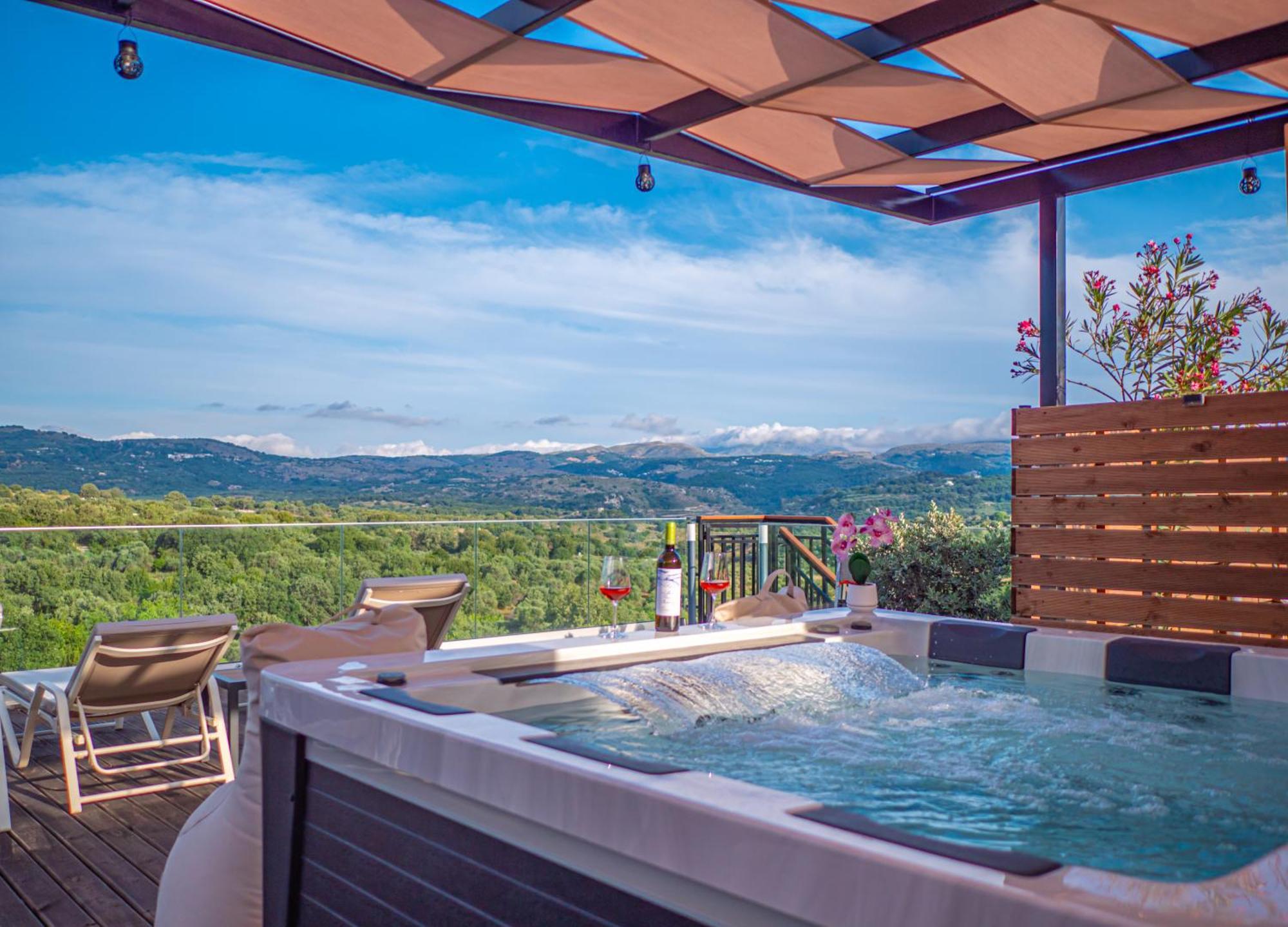 Villa Paris With Rooftop & Jacuzzi Kato Valsamoneron Exterior photo