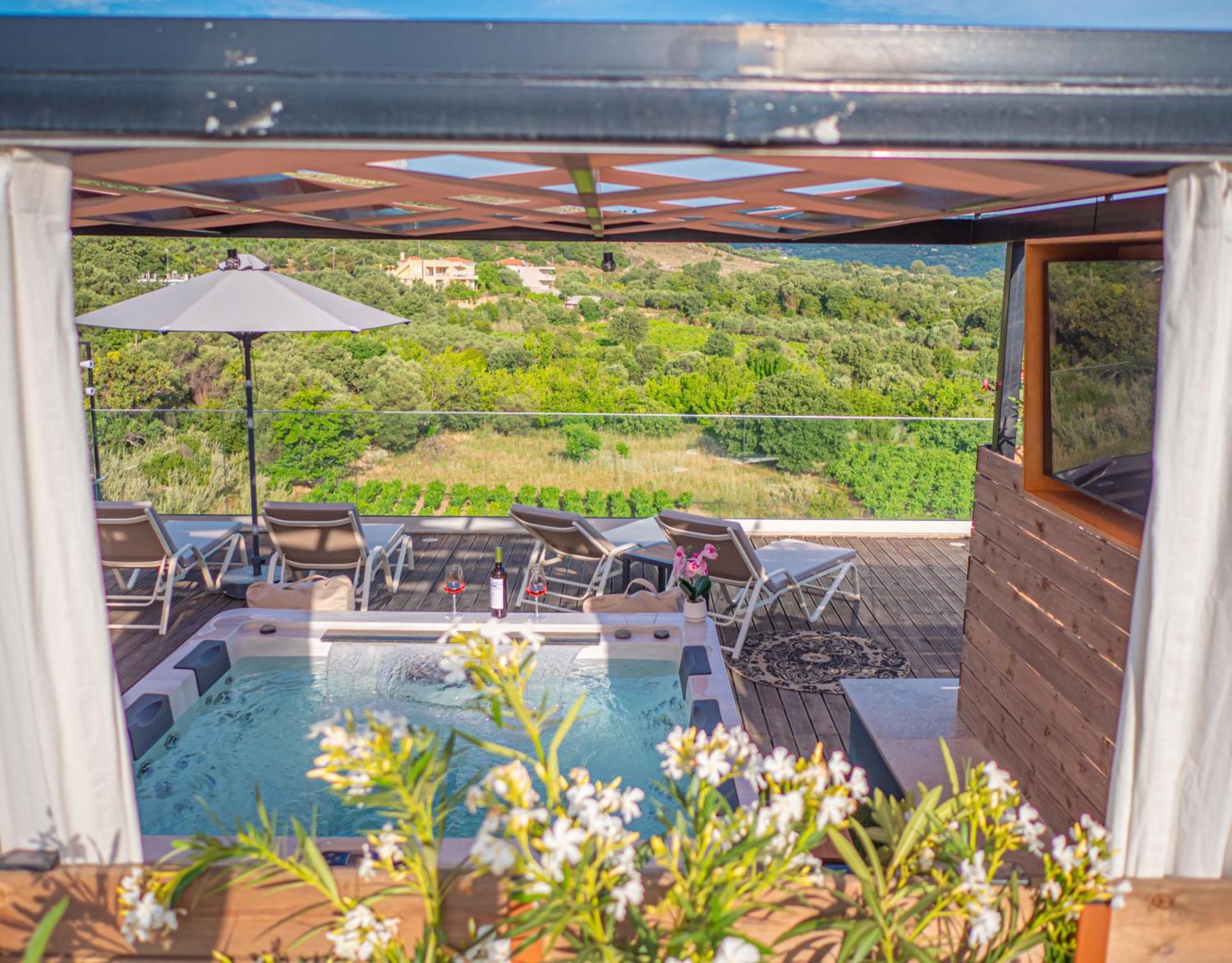 Villa Paris With Rooftop & Jacuzzi Kato Valsamoneron Exterior photo
