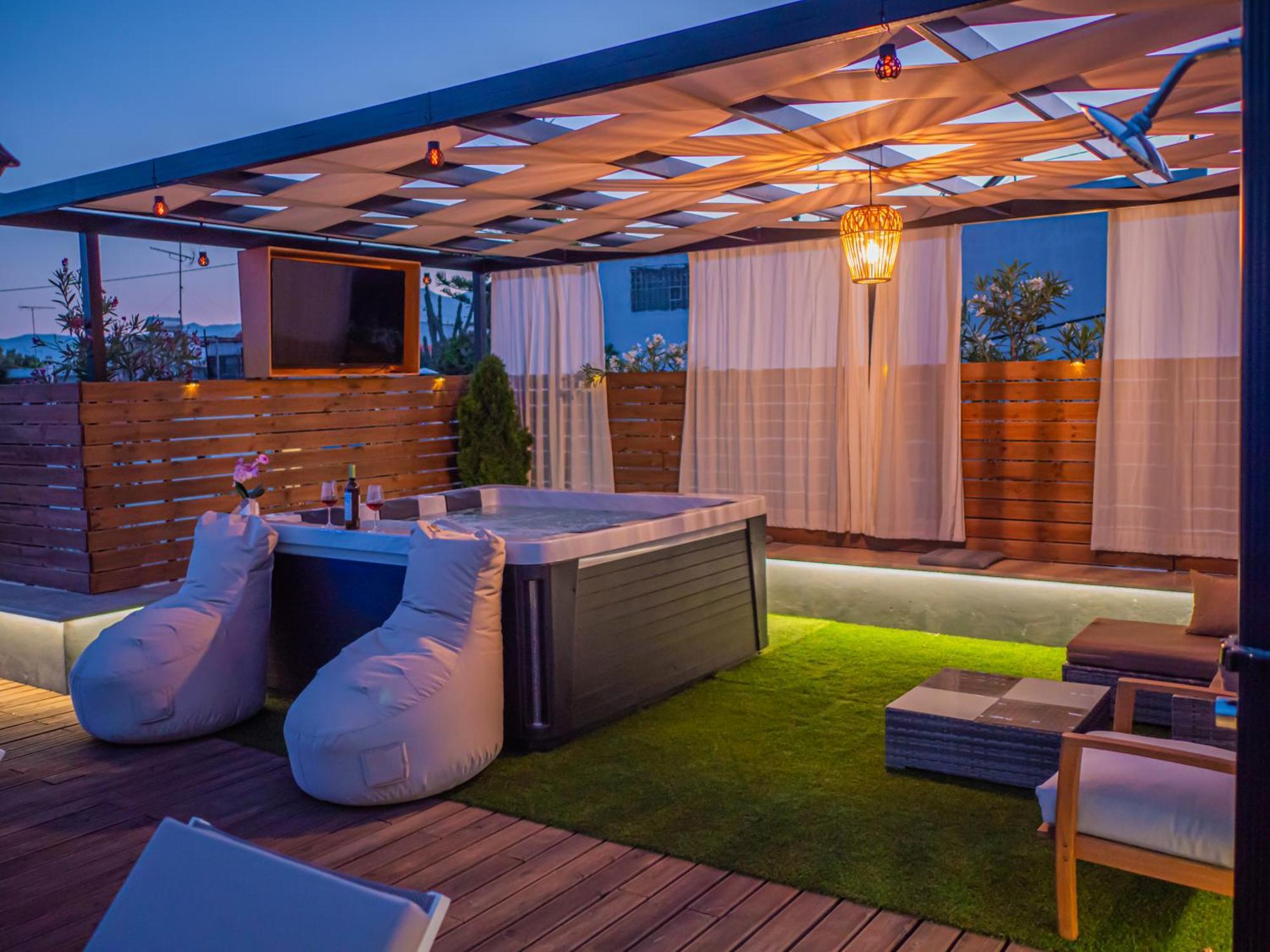 Villa Paris With Rooftop & Jacuzzi Kato Valsamoneron Exterior photo